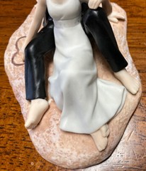 Wedding Cake Topper Romantic Couple Lounging on the Beach Weddingstar Porcelain