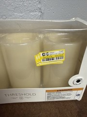 4pk 5″ x 3″ LED Flameless Black Wick Candle Cream – Threshold