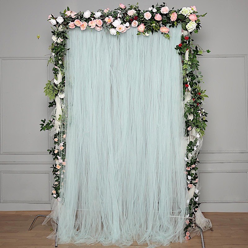 BLUE 5 ft x 10 ft Sheer Tulle Backdrop Curtain Panels Wedding Party Decorations