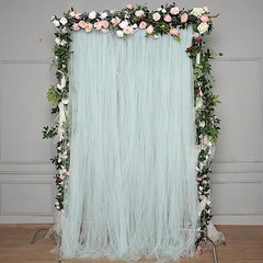 BLUE 5 ft x 10 ft Sheer Tulle Backdrop Curtain Panels Wedding Party Decorations