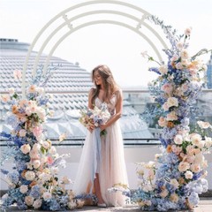 XL Metal Wedding Arch Backdrop Stand Ceremony Party Balloon Arch Garden Trellis
