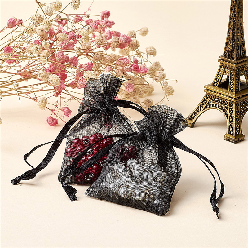 100pcs Mini Drawstring Organza Bags Party Gift Pouches Jewelry Packing 70x50mm