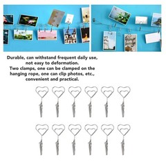12pcs 2.8in Double Headed Memo Clip Metal Card Holder Wire Photo Clamp