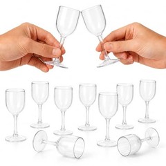 12 Pack 2 oz Clear Plastic Wine Glasses with Stem – Mini Wine 12 Pcs