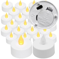 24 x New Amber colored Flickering No-Flame LED candle tealight set for parties