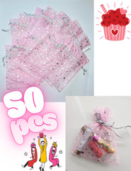 Gift Bags for Package PINK Heart Gift Pouch Candy Wedding Favor 5×7″ 50 pcs