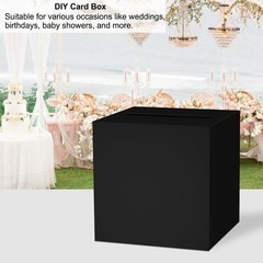 Black Wedding Card Box Multi Occasion Gift Money Holder for Party Reception