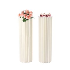 MilkyWhite Cardboard Vase Desktop Floor-standing Cardboard+Acrylic Wedding Decor