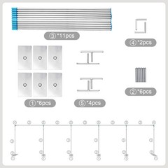 Backdrop Stand Pipe Kit Background Support System Curtain Frame 10’x50′ Silver