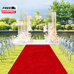 Red Carpet Runner for Party Wedding Aisle Decorations 4Ftx15Ft Aisle Runners