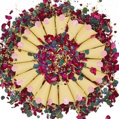 2 QT Dried Roses & Eucalyptus Leaves Mix Petals, 20+ Cups of 2QT Red, 2 Qt