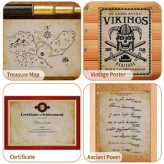 80 Sheets Vintage Paper, 8.5″ x 11″ Letter Size Printer Letter, Brown
