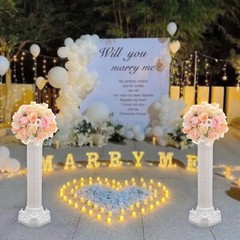 2Pcs Wedding Roman Column Wedding Landscaping Roman Pillar Flowerpot Stand Decor