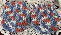 2 Crochet Drawstring Bags Wedding Party Favor Pouch Jewelry Gift Coin Dice Bags