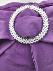 50 Spandex Slider Buckle Chair Bands Covers Silver Bling Wedding Party Purple