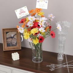 240 Pcs Clear Plastic Floral Picks, 12.6″ Card Holders for Bouquet Photos, Weddi