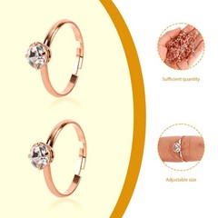 Mikovivi 80pcs Adjustable Fake Faux Rose Gold Bridal Shower Diamond Rings,