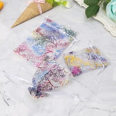 10Pcs Coralline Organza Gift Bags Party Wedding Favor Bags Jewelry Pouches