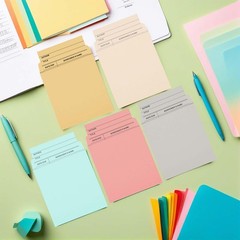 100 Pieces Colorful Library Pockets 9 X 11.5 Cm/ 3.5 X 4.5 Inches, Multicolor