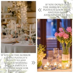 12 Pcs Acrylic Round Mirrors Candle Plate Set for Table Centerpieces 5 Inch N…