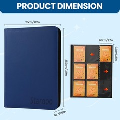 Starooo 9 Pocket Card Binder Premium Zip Trading Card Binder 540 Cards