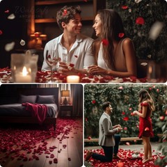 (Pre-separated, Scented) Artificial Silk Rose Petals for Romantic Valentines Day