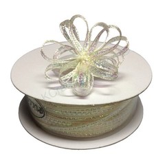 1/8″ 50 Yards Organza Iridescent Center with String Pull Ribbon Bow LIME