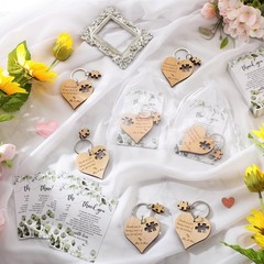 Ecation Wedding Favors for Guests Wood Heart about 2.17 x inches, Black