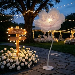 Flower Decoration With Light Pink Large Electric Auto-open Artificial Flower