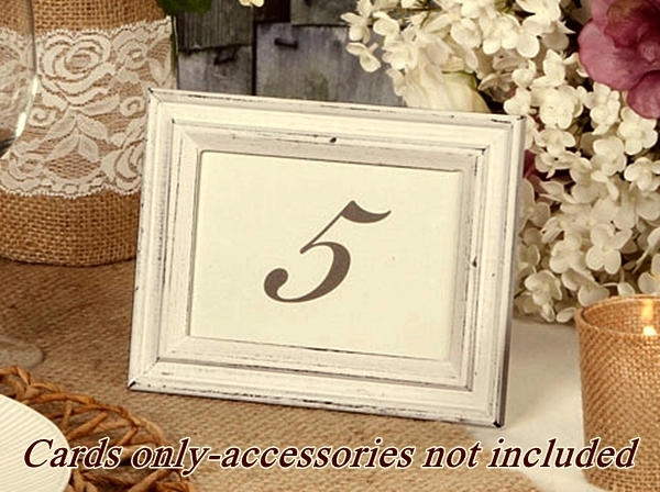Wedding TABLE NUMBER CARDS 1-25 DOUBLE SIDED by David Tutera CASUAL ELEGANCE
