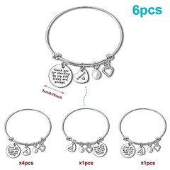 6 Pcs Bridesmaid Gifts 4xBridesmaid &1xMaid of Honor&1xMatron of Honor-Silver