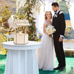 OurWarm Wishing Well Wedding Card Box for Reception, Wood Gift wood