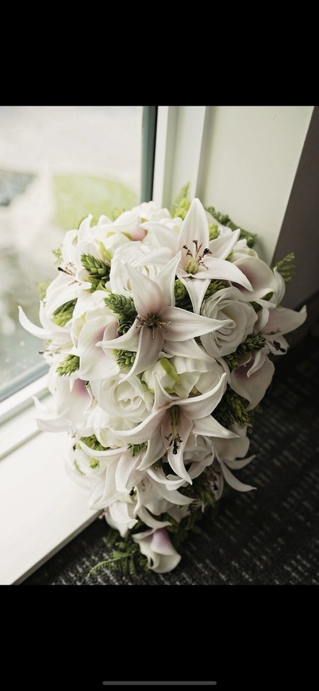 Faux Lilly Cascading Wedding Bouquet