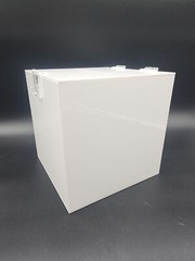White 8” Cube Acrylic Card Box Wedding Bridal Shower Party Plain Lockable