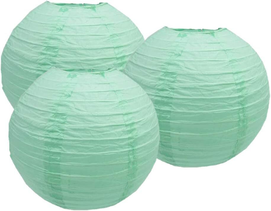 4″6″8″10″12″14″16″18 Round Paper Lanterns Lamp Wedding 6″/15CM, Mint Green