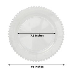 CLEAR 10 Round 10″ Plastic Salad PLATES Beaded Rim Party Events Decorations