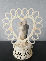 Vintage Wedding Cake Topper Coast Novelty Co. 1959 Mcm Made In U.S.A 8.25″ Tall