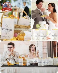 48pcs He Popped the Question Popcorn Bags – Engagement, Bridal Shower, Wedding P