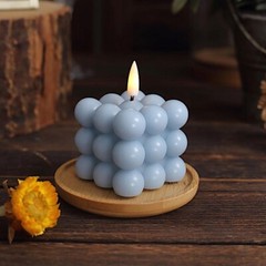 DUSTY BLUE 2 Bubble Cube 2″ Flameless LED CANDLES Decorative Centerpieces Party
