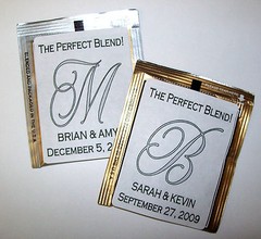 30 MONOGRAM WEDDING TEA BAG LABELS FAVORS