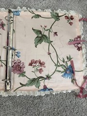 VTG Floral Lace Fabric Photo Album 3 Ring Binder Padded Cover Cottagecore