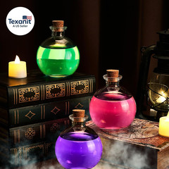 3 Pcs Christmas Potion Bottles Glass round Clear Potion Jars 8.5 Oz Spherical De