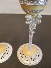 Nuptio Champagne Flutes Glasses 2pcs.Flute Enamel Wedding Crystal 9.75″tall