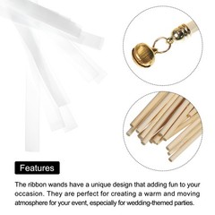 20Pcs Wedding Party Ribbon Streamers Sticks for Party Celebration White