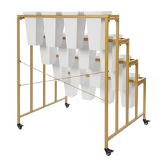 4-tier Flower Holder Flower Display Stand with 16 Pieces Buckets Metal PP