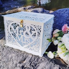 Wedding Money Box Holder With Sign Large Rustic Wood Wooden Diy Envelop Gift Car