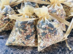 75 Gold-Colored Birdseed Bags, Organic Wedding Toss , All Natural, Eco-friendly