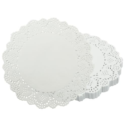 100 Pack White Lace Paper Doilies – Doilies for Food – Round Paper 6.5 Inch