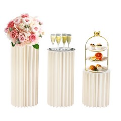 Set of 3 Elegant Bulk Weddings Decoration Table Cylinder Centerpiece Cake Stand