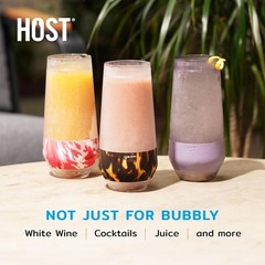 Host Champagne Freeze Stemless Chilling Wine 2 Count (Pack of 1), Marble